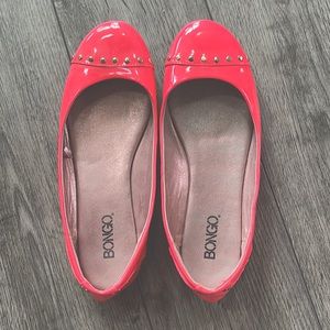 Hot pink studded BONGO flats